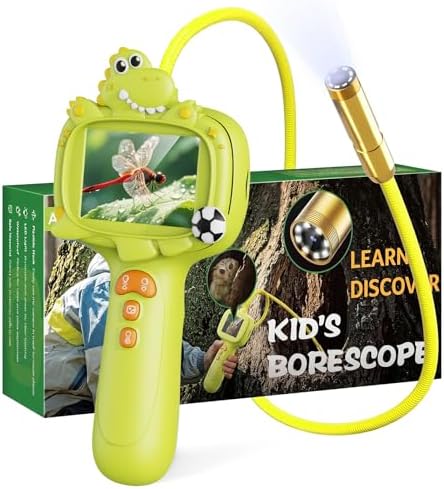 Kids Borescope Camera Toy with Light -STEM Science Educational Toy for 3 4 5 6 7 8 Years Old Boys & Girls Birthday Gift-Discovery & Exploration Toddler Young Child-650mAh Battery Included by TORQBEAST