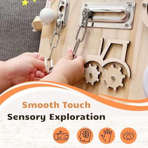 5 Pieces Busy Board DIY Accessories for Toddlers - Sensory Board Parts - Latch- Door Chain - Lock with Key -Gate Hook- Montessori l Toys - Early Development Items - Image 4