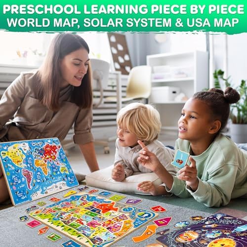 US Map Puzzles for Kids Ages 4-6 - Wooden Toddler Puzzles Ages 3-5 - Image 5