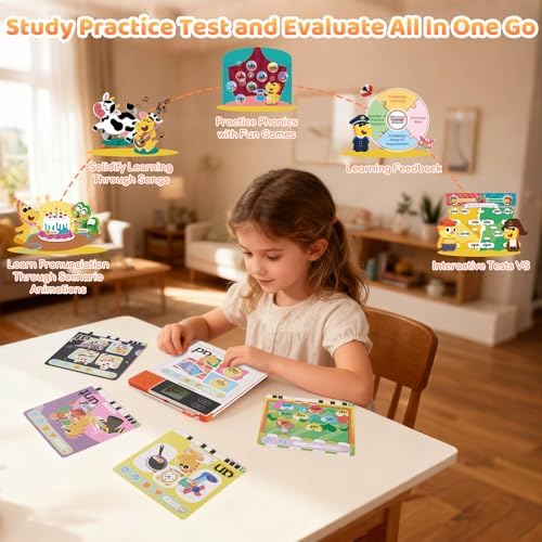 Learn to Read & Spell Phonics Pad, Interactive Electronic Learning Pad with 242 Sound Pages Card, Fun Learning Activities for Kids 3-10 Years Old - Image 4