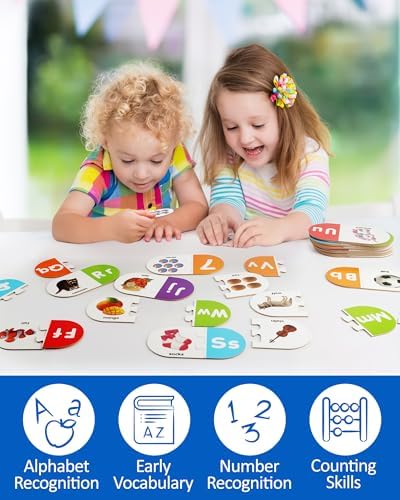 Coogam Learning Alphabet Matching Game, 36pcs Self-Correcting Sight Words Letter Number Cards, Fine Motor Educational Montessori Toy for Preschool Kindergarten 3 4 5 Years Old - Image 6