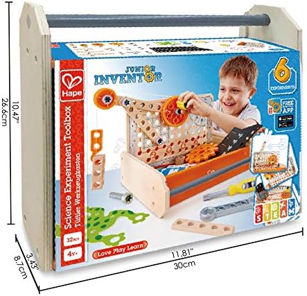 Hape Science Experiment Toolbox | Colorful Wooden 32 Experiment Kit, Fun Educational Science Kids Toy Set & Know-How Instruction App - Image 4