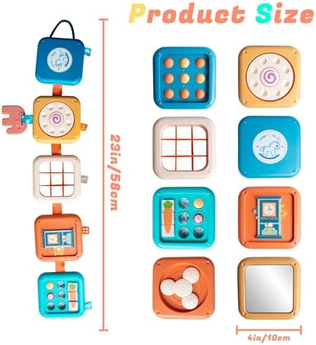 Busy Board for 1 Year Old, Montessori Toys for Baby 6-12 Months, Travel Toys for Toddler 1-3 on Plane Car, Travel Busy Board Busy Cube Gifts for 1 Year Old Boy Girl - Image 6