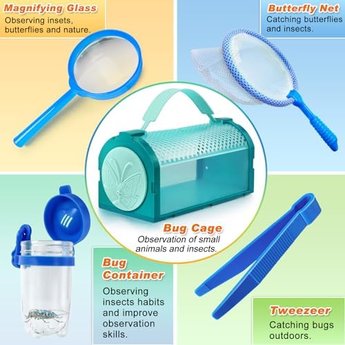 Bug Catcher Kit & Outdoor Explorer Kit for Kids, 10 Pcs Bug Catching Kit - Image 4
