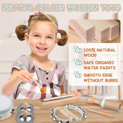 Baby Musical Instruments - Montessori Wooden Musical Toys for Toddlers Kids - Image 3