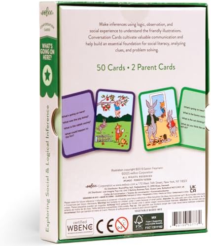 eeBoo: What's Going on Here - 50 Conversation Flashcards, Develops Empathy Through Friendly Illustrations of Social Situations, Develop Social and Emotional Intelligence, for Ages 3 and up - Image 2