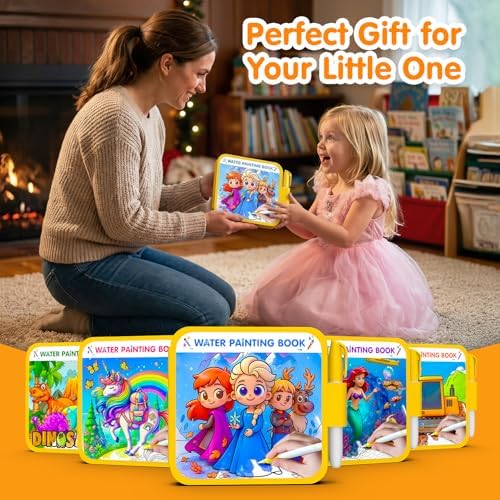 ZHOC 5 Pack Reusable Water Coloring Book for Toddlers, Water Doodle Book Toys, Paint with Water Books, Mess-Free Coloring Book, Portable Educational Doodle Drawing Toy, Educational Learning Kits Gifts - Image 5