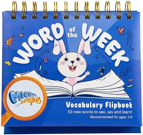 Kids Vocabulary Builder Flipbook (Ages 3–6) – 53 Weekly Words for Speech, Reading & Language Development – Preschool Learning Tool | Mighty Leaps by Unknown