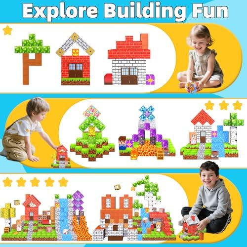 EchoPlan Magnetic Blocks, 200PCS Magnetic Building Blocks for Kids Ages 3+ - Image 5