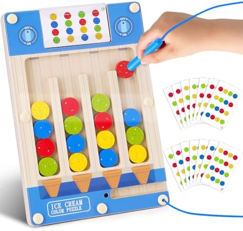 3 4 5 Year Old Boy Birthday Gift, Kids Magnetic Color Matching Puzzle Board by BestToyGift