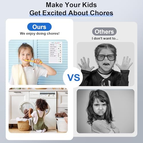 Chore Chart for Multiple Kids, 2 pcs Blank to Do List Boards Chore Checklist Boards for Kids with 4 Color Stickers Stick-on Chore Chart Daily Checklist - Image 6