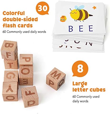 Coogam Spelling Games, Wooden Matching Letters Toy with Flash Cards Words, Montessori ABC Alphabet Learning Educational Puzzle Gift for Preschool Boys Girls Kids Age 3 4 5 Years Old - Image 2