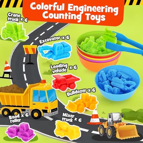 Counting Transportation Color Sorting Toys for Kids,Montessori STEM Sensory Preschool Educational Activities Learning Fine Motor Sorting Matching Games for Kids Boys Girls Ages 3+ - Image 5