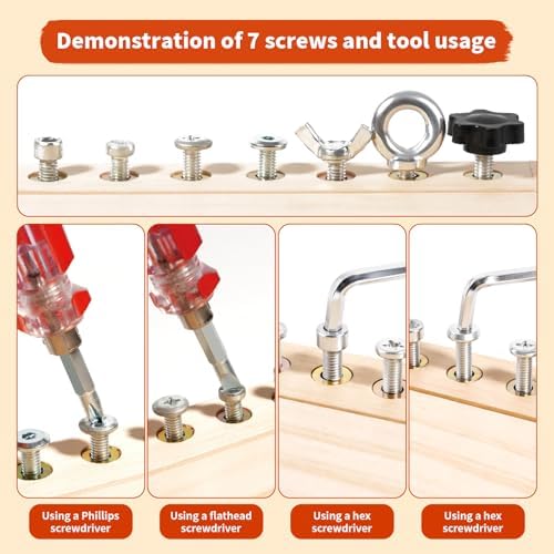 INIFEIDALA Montessori Screwdriver Board Set - Lock and Key Toy - Image 3