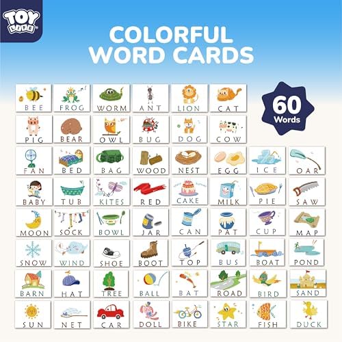 TOY Life Montessori Toys for 3-5 Year Old, Baby Alphabet Sight Words Flash Cards for Toddler, Reading Spelling Games, CVC Words for Kindergarten Preschool Learning & Education Activities Toys for Kids - Image 6