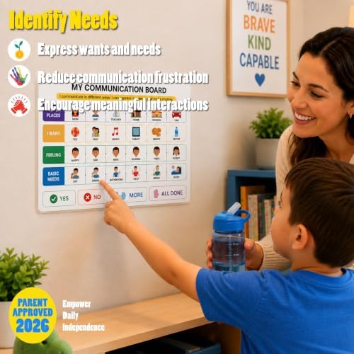 Communication Board for Kids – Step-by-Step Laminated Visual Chart for Autism, Speech Therapy, Special Education, Home & Classroom, 9 x 12 Inch - Image 4