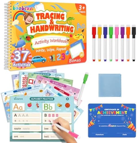 Preschool Learning Activities, 37 Themes Tracing Activity Books Ages 3-8 by BaobravaDirect