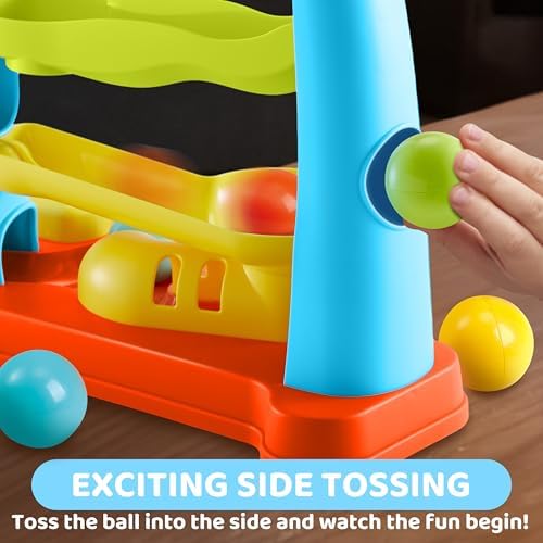 lalalark Ball Drop Toy, Track Stacking Learning Pound a Ball with Hammer, Early Developmental Montessori Toy, Birthday Gift for Boys & Girls Age 18M+ 2 3 Year Old Kids - Image 6