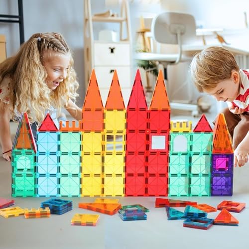 OugerToy 32-Pack Magnetic Tiles–Rainbow Builder Set - Image 5