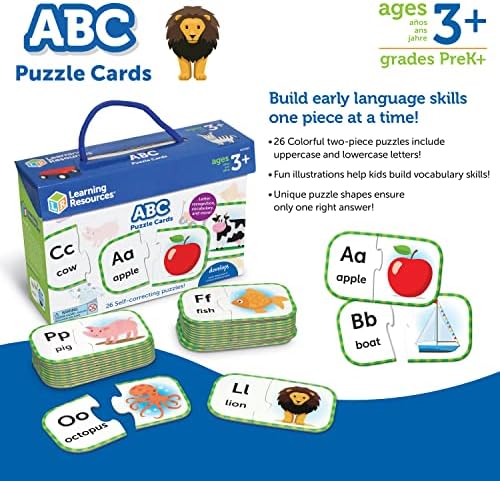 Learning Resources ABC Puzzle Cards, Kindergarten Readiness, Self Correcting Puzzles, Alphabet Learning Games, Puzzles for Toddlers, Ages 3+ - Image 6