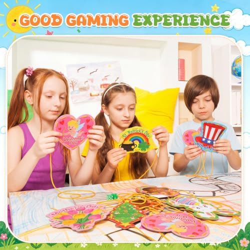 Funrous 10 Pieces Recognition Lacing Cards for Over Age of 6 Kids, Holiday - Image 4