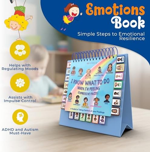 Thought-Spot Expressive Faces Flipbook | Emotions Wheel & Feelings Chart | Emotional Regulation Tool for Home, Class, Calm Down Corner | Helps Kids Learn Coping Skills | Autism Must-Have - Image 4