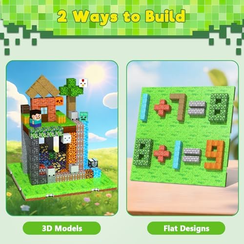4PCS Magnetic Blocks Base Plates for Kids, 4" x 4" Strong Grip Base (Grass) - Image 6
