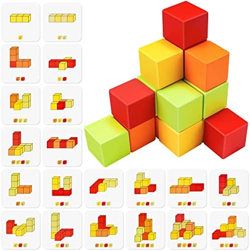 Wooden Cube Toy 16PCS Building Blocks for Kids by NiToy