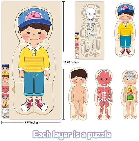Wooden My Body Puzzle for Kids, Boys - Image 2