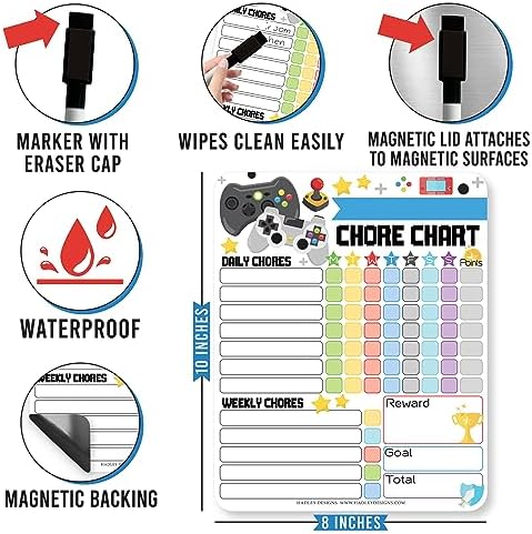 Magnetic Chore Chart for Kids Dry Erase Reward Chart for Home and Classroom - Image 5