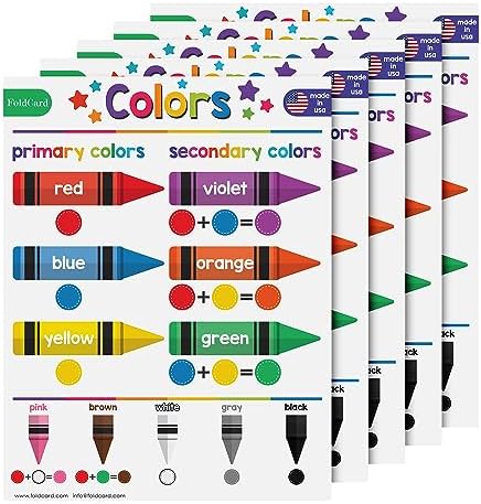 FoldCard Colors Chart Educational Poster 8.5x11 5pk by FoldCard
