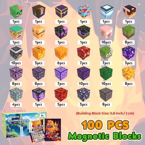 Magnetic Blocks, 100PCS Toys Building Cube Birthday Gifts for Kids - Image 2