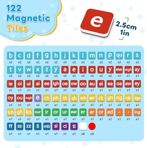 Phonics Magnetic Letter Tiles, Spelling Reading Games Manipulatives - Image 3
