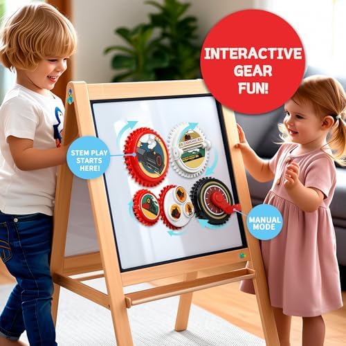 7PCS Magnetic Gear Toy Set, Train-Themed Gear Toys for Toddlers 1-3, Educational STEM Gears Toys for Kids, Cute Fridge Magnets for Toddlers, Montessori Learning Toy Gift for Boys Girls - Image 5
