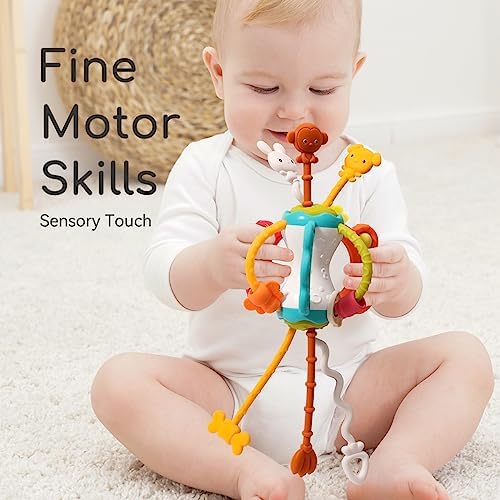 Baby Airplane Travel Toy for Toddlers 1-3, Silicone Pull String Sensory Toy - Image 3