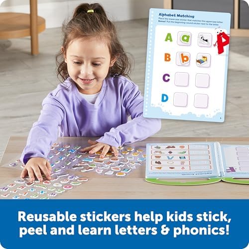 Learning Resources Skill Builders Smart Stickers Letters & Phonics - Reusable Sticker Books for Kids, Preschool Activity Book, Toddler Learning Activities, Educational Stickers - Image 2
