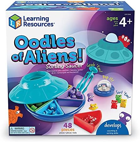 Learning Resources Oodles of Aliens Sorting Saucer - Board Stacking Games, Fine and Gross Motor Skills, Montessori Sensory Toys, Counting for Preschoolers, Homeschool, Gifts for Boys and Girls - Image 5