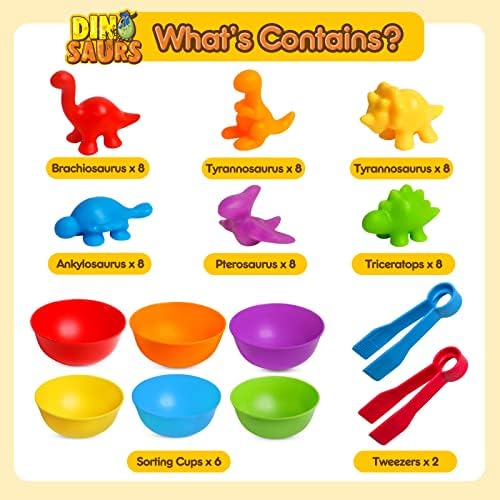 JOCHA Color Sorting and Counting Dinosaurs Toys for Toddlers 3 5 4 Years Old Preschool Matching Learning Educational Game Montessori Sensory Math Classification Activities Toys for Kids Boys Girls - Image 2