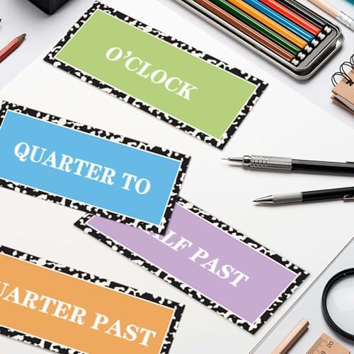 19 Pcs Telling Time Bulletin Board Kits Magnetic Learning to Tell Time Teaching Clock with Practice Clock Number Cutouts Labels Composition Classroom Decor for Kids Student Elementary Math Must Haves - Image 4