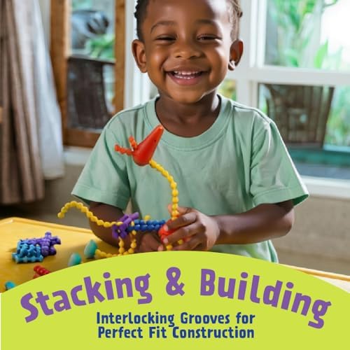 POPULAR PLAYTHINGS Playstix, Flexible Set 68 Piece, Building Sticks Kit - Image 2