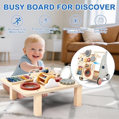 3 in 1 Wooden Baby Push Walker, Montessori Push Walker for Babies 12 Months - Image 4