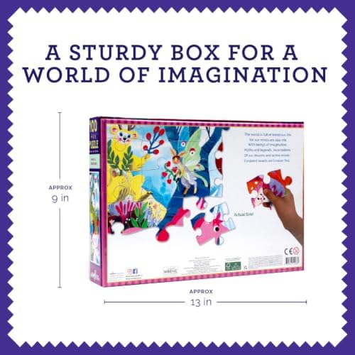 eeBoo Magical Creatures 100 Piece Children's Puzzle, 26" x16" Fantasy Theme - Image 6