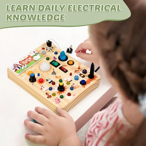 Joyreal Wooden Busy Board for Toddlers - Montessori Toys for 1 2 3 Year Old - Image 6