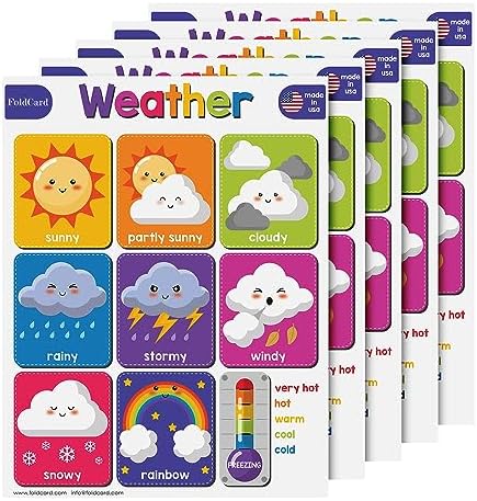 FoldCard Weather Chart Educational Poster 8.5x11 5pk by FoldCard