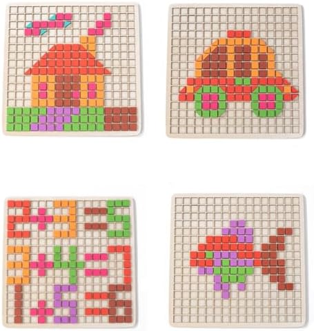 210-Piece Wooden Blocks Set with Teaching Cards Supplies - Image 2