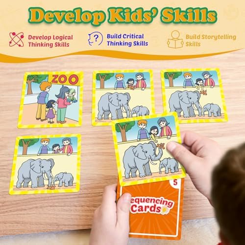 Kasfalci Sequencing Cards, Sequence Game for Kids, Speech Therapy Materials for Autism, Improve Storytelling,Social Skills, Sentence Building, Preschool Learning Activities for Classroom & Homeschool - Image 4