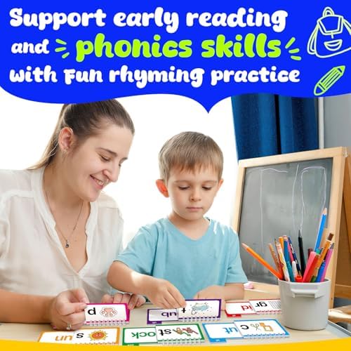 30 Read and Rhyme Flip Books,Word Family Build Book,Learn to Read Phonics Flash Cards,Sight Words Flash Cards Kindergarten Classroom Homeschool Learning Book,Phonics Flashcards,Reading Games - Image 5