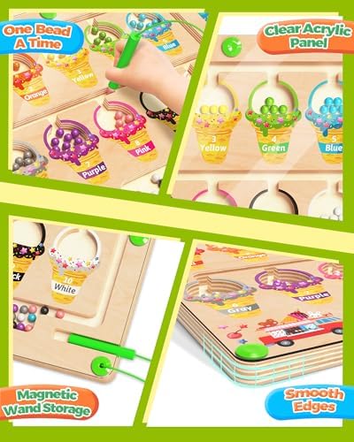 Magnetic Color and Number Maze, Montessori Toys for 2 3 4 Year Old Birthday - Image 5