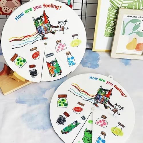 Felt Monster Emotion Wheel for Kids, Interactive Feelings Chart, Social Emotional Learning Tool for Parent-Child Communication & Classroom Activities - Image 4