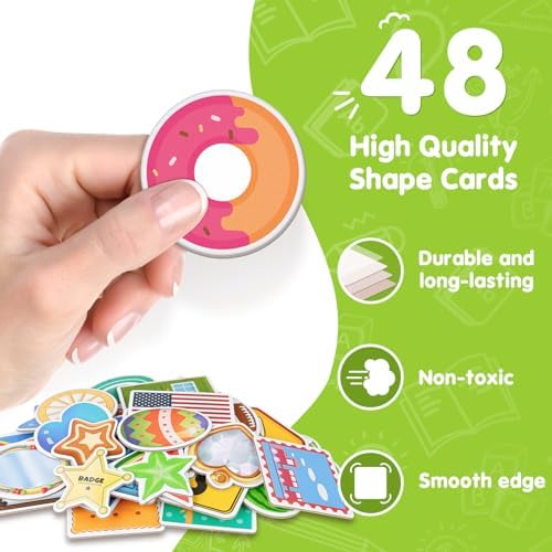 EAMAY Shape Sorter Toy for Toddler, Shape Puzzles and Matching Games Set with 8 Sorting Mats and 48 Everyday Objects Pieces - Learning Sorting Toys for Kids - Image 4